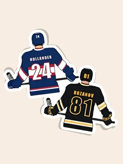 2PCS Hollanov Couple Ice Hockey Vinyl Stickers | Stylish DIY Decorations By Shane Hollander & Ilya Rozanov,TV Sticker Vinyl Car Decals - , Suitable For Car Bumpers, Car Windows, Car Doors, Toolboxes - Only Sticker