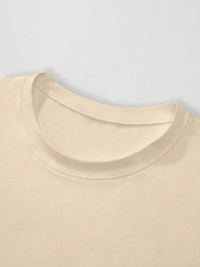 1 chiếc áo tank top nam mùa hè in họa tiết cổ tròn kiểu dáng thường ngày - Màu be - Xem 5