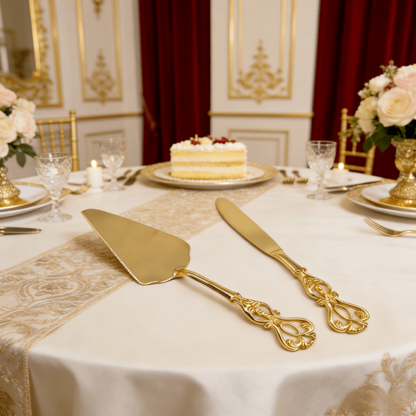 WINON 2pcs Fashionable Cake Knife And Shovel Set, Suitable For Stylish Wedding, Engagement, Anniversary And Birthday Parties