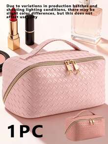 1个超大容量旅行化妆包，防水PU皮革化妆包，多功能洗漱包，女士便携手提包，双层化妆品收纳包，适合度假、海滩、浴室、卧室收纳，父亲节礼物，返校礼物，学校假期旅行必备，女士旅行包护肤包洗漱包旅行洗漱包度假必备女士旅行包大容量包 - 彩色 - 查看 14