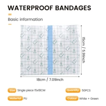 50 Pieces Shower Waterproof Patch Disposable Transparent Stretch Bandage Shield Cover For Tattoos Swimming Showering - A - View 8