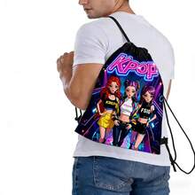 3件套/1件 K-POP 女团背包套装，高清印花手提包套装，适合青少年日常使用，轻便时尚通勤包，大容量旅行包带收纳袋，适合青少年 - 多色 - 查看 9