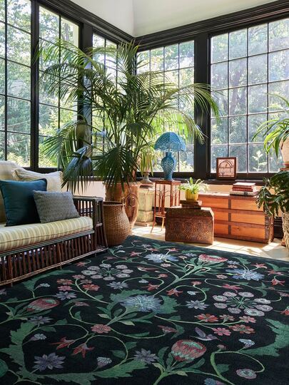 1pc Rug, American Chic Elegant - Tropical Floral & Leaf Print Soft Faux Wool Carpet, Suitable For Bathroom, Kitchen, Entryway, Hallway, Bedside, Living Room, Bedroom, All Season Machine Washable 100% Polyester Mat, Home Decor