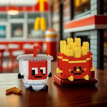 可爱的食物积木玩具，手工 DIY，送给朋友、生日、桌面艺术、精美艺术品的理想礼物！返校/新学校礼物房间装饰圣诞礼物彩色积木彩色积木 - 彩色 - 查看 4