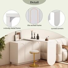 Desk, L-Shaped Swivel Computer Desk, Office Desk, Vanity, White, 110 Cm - View 8