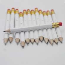 25 支迷你心形金箔铅笔带橡皮擦，4 英寸/10 厘米迷你 HB 六角高尔夫铅笔带 1 个卷笔刀，婚礼礼物（白色） - 白色 - 查看 4