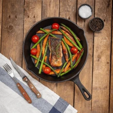 3PCS Cast Iron Non Stick Skillet Griddle Cooking Pan Pre-Seasoned Frying Pan Black - 黑色 - 查看 8