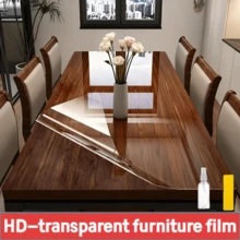 1 Rollo - Película de protección transparente de alta definición para muebles, Película de protección para mesa de comedor - Tamaño: 19.7"X393.7", Material PET - Cortable, impermeable, resistente al aceite, resistente a los arañazos, resistente al calor, no se vuelve amarillo - Adecuado para proteger superficies de mesas de comedor, mesas de café, encimeras de cocina, gabinetes - transparente - Ver 22