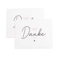 50pcs German "Danke" Thank You Cards, 6 Designs With Heart Accents, Appreciation Notes Suitable For Weddings, Birthdays, Thanksgiving And All Occasions, High-Quality Card Paper For German-Speaking Friends And Family - 50 قطعة من القلوب السوداء الصغيرة - مشاهدة 11