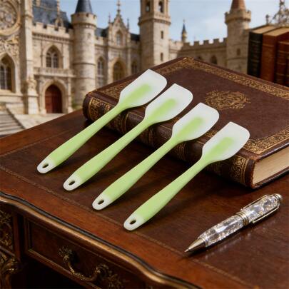 [2/4pcs] Multipurpose Silicone Spatula, 450°F Heat Resistant Scraper, Ergonomic Kitchen Baking/Cooking/Mixing Spatula, Dishwasher (Pink/Lime Green/Mint Blue)