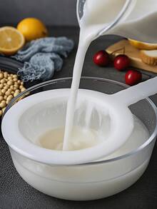 1pc Multi-Function Filter Net Strainer, Soy Milk Filter, Food Filter, Juice & Flour Filter, Kitchen Filter, Fine Mesh Filter, Coffee/Milk Residue Filter, Juicer Filter, Separates Residue, Dorm Essential, Back To School Supplies, Kitchen Utensil, Filtering Spoon - Multicolor - View 2
