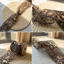 1/5 Yard Bohemian Style Floral Embroidered Lace Trim With Sequins, Mesh Satin Ribbon Suitable For Sewing DIY, Clothing, Accessories, Bags, Handicrafts And Beginner Sewing - Multicolor 3 - View 2