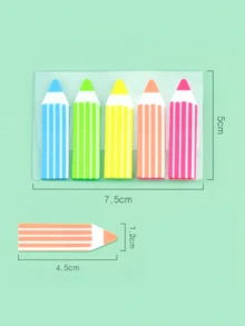 1pc Pencil Shaped Index Sticky Notes, Student Supplies - Multicolor - View 8