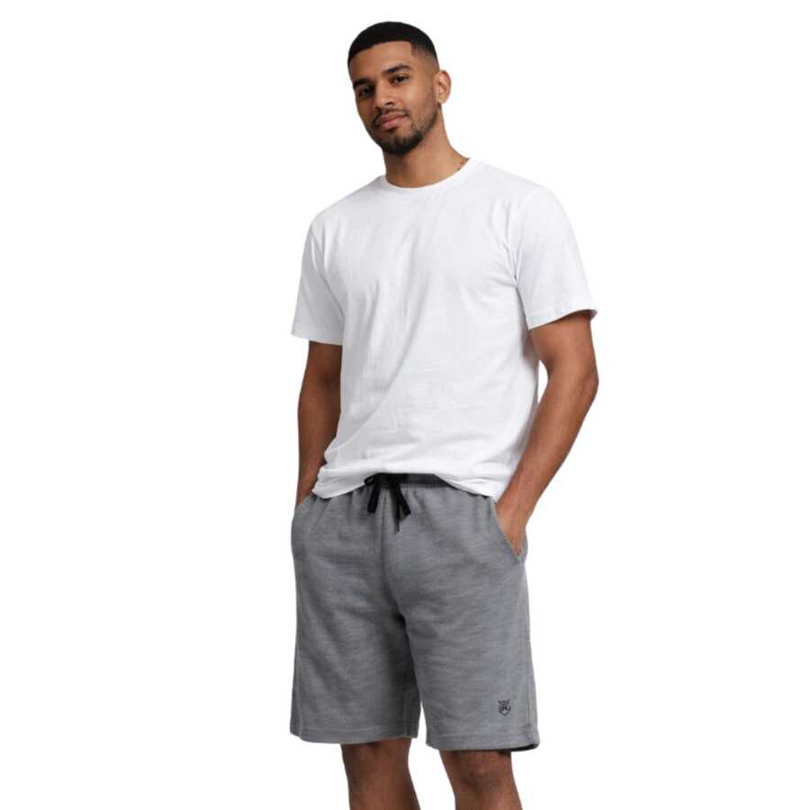 Quần short Bermuda có túi tập gym cơ bản bán buôn chính hãng - Màu xám đen - Xem 1