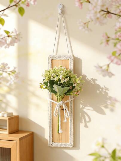 1 Stück Boho Bauernhaus Wandbehang Blumenhalter Rustikale Holz Blumen Anzeige Minimalistisch Nordisch Botanisch Wanddekoration Seil Rahmen Vertikale Anordnung Tafel Cottagecore Ästhetik Raumdekoration Wohnaccessoire Kunst Ornament für Wohnzimmer Schlafzimmer Eingang Flur Apartment Studentenwohnheim Studio Hochzeit Party Frühling Sommer Inneneinrichtung Fotohintergrund Café Geschäftsauslage Einweihungsgeschenk Dekorativer Hängender Blumenorganizer