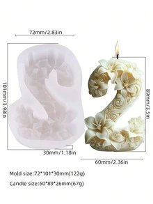 This Silicone Digital Candle Mold Set Includes 0-9 Numbers, Multi-Functional, Reusable, And Easy To Demold. Suitable For DIY Epoxy Resin, Birthday Candles, And Handicrafts. - Birthday Number Candle Mold - View 12