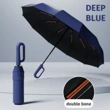 1pc 10-Rib Automatic Open-Close Large Umbrella, Thickened & Reinforced Unisex Foldable Umbrella For Rain And Sunshine (Product Size And Weight Please Note, Ribs And Rib Color Shipped Randomly),Umbrella - A - View 12