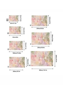 1件装现代创意花卉图案柔软仿羊毛地毯/地垫，适用于浴室、厨房、玄关、走廊、床边、客厅、卧室，可机洗，家居装饰 - 彩色 - 查看 3