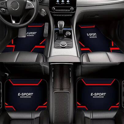 Bộ 4 thảm trải sàn ô tô phong cách E-SPORT, phù hợp cho xe sedan, xe tải, SUV, là lựa chọn quà tặng lý tưởng. Những tấm thảm này bền và sử dụng lâu dài, rất thích hợp làm thảm lót sàn ô tô, phụ kiện nội thất ô tô và thảm du lịch ngoài trời.