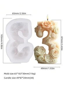 This Silicone Digital Candle Mold Set Includes 0-9 Numbers, Multi-Functional, Reusable, And Easy To Demold. Suitable For DIY Epoxy Resin, Birthday Candles, And Handicrafts. - Birthday Number Candle Mold - View 9