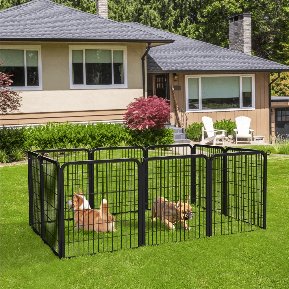 Butterslay 1PC Modern Dog Playpen Panels Exercise Barrier For Outdoor Indoor - màu đen - Xem 1