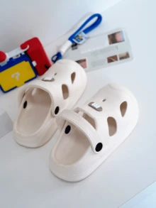 幼儿拖鞋，儿童透气防滑软底可爱图案闭趾卡通凉鞋，1-5岁宝宝学步鞋 - 米色 - 查看 8