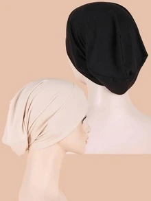 Soft Brushed Square Hat, Suitable For Daily Wear - Black+Beige - View 3