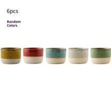 Bộ 1/4/6 chiếc tách trà, tách espresso bằng gốm sứ dày dặn, men rạn, dung tích 110ml, kiểu Nhật cổ điển, tách trà Gongfu bằng gốm nhiều màu sắc, tách nhâm nhi của bậc thầy, tách nước gia dụng, kiểu Trung Đông cổ điển. - Nhiều màu - Xem 10