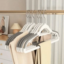 10pcs Non-Slip Invisible Clothes Hangers, Heavy Duty Coat Hangers, Durable Clothing Racks For Bedroom, Bathroom, Home Storage And Organization - Multicolor - View 8