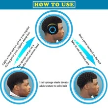 3件套美发造型套装，包括卷发海绵刷、非洲风网状梳和缎面睡帽，以及魔术理发海绵旋转刷头，适合波浪卷发。 - 髒辮造型工具 - 查看 2