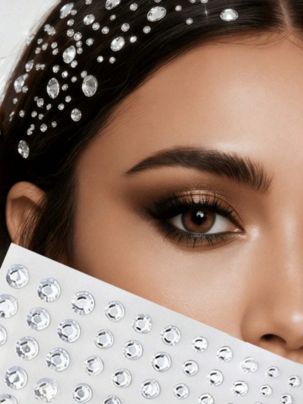 1/3/5片装3D水晶珍珠贴纸，适合女性和女孩，水钻贴纸，自粘钻石装饰贴纸，DIY装饰配件，透明水晶贴纸，适用于情人节、母亲节、各种节日、发饰、发型设计、婚礼、新娘、伴娘、主题派对、假期、约会、日常使用，尺寸：3毫米、4毫米、5毫米、6毫米