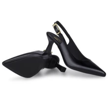 Loris Shoes Oficial Women's Slingback Pump With Medium Stiletto Heel And Buckle On The Upper - Elegant And Dressy 028 - 黑色 - 查看 4