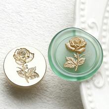 BAOFALI 1pc Embossed Floral Pattern Wax Seal Stamp Head (No Handle), Includes Designs Such As Rose, Dandelion, Tulip - Stamp Head Only - View 10