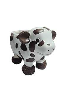 可爱奶牛树脂多肉植物花盆，萌趣动物造型，带排水孔，适合室内植物，乡村风格装饰，可放置于桌面、书架、露台、花园，是送给植物爱好者的绝佳礼物，采用耐用轻便的树脂材质，是家居、办公室和户外空间的理想之选。 - 彩色 - 查看 8