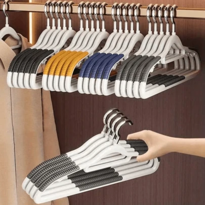 10pcs Non-Slip Invisible Clothes Hangers, Heavy Duty Coat Hangers, Durable Clothing Racks For Bedroom, Bathroom, Home Storage And Organization