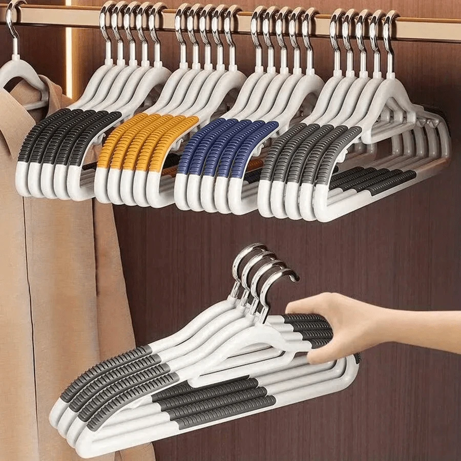 10pcs Non-Slip Invisible Clothes Hangers, Heavy Duty Coat Hangers, Durable Clothing Racks For Bedroom, Bathroom, Home Storage And Organization
