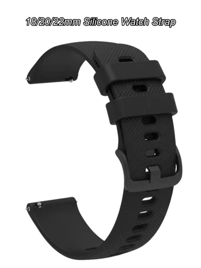 سوار سيليكون ناعم بقياس 18 مم و 20 مم و 22 مم مناسب ل- Active 6/5، Approach S50، Venu Sq 2، Venu 2/2s، Venu 3/3s، Forerunner 570 42 مم/47 مم، Galaxy Watch/4/5/6/7، Active 2، Watch/GT3/GT4/GT5/GT5pro/GT3pro 46 مم، Active/Active2، GTS3/GTS4، RedmiWatch5 Active/Watch5 Lite18/20/22 مم سوار ساعة من السيليكون