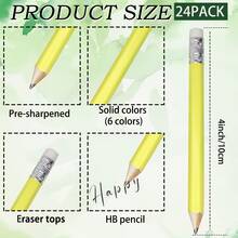 24支彩虹迷你铅笔 // 新娘铅笔、迷你铅笔、高尔夫铅笔、婚礼铅笔、婴儿派对礼品 + 1个卷笔刀 - 彩色 - 查看 6