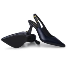 Loris Shoes Oficial Women's Slingback Pump With Medium Stiletto Heel And Buckle On The Upper - Elegant And Dressy 028 - 藍色 - 查看 4
