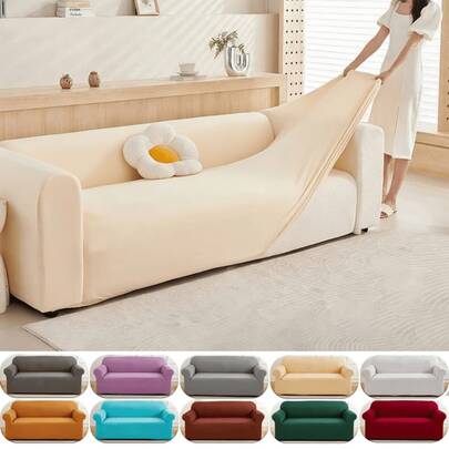 Capa De Sofá Lisa Avulsa 1/2/3/4 Lugares Diversas Cores Envio Imediato Ajustável Proteção Completa