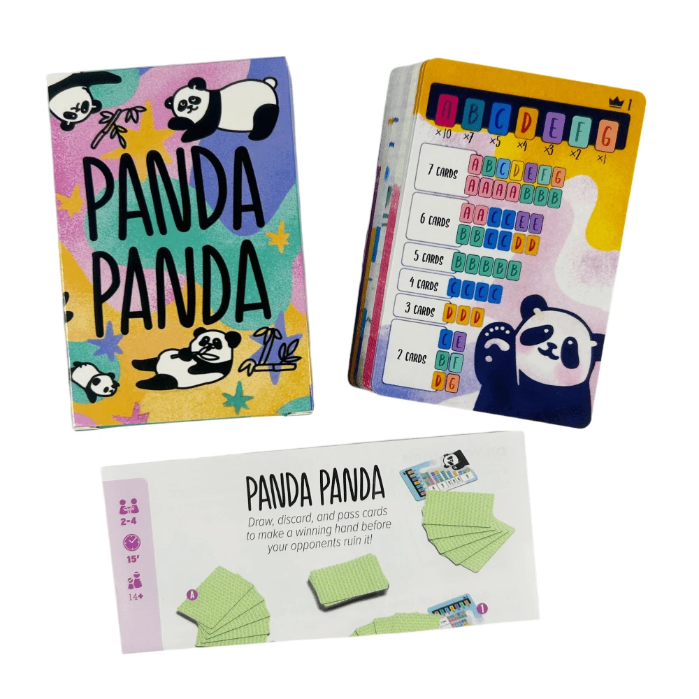 熊猫熊猫桌游，2-4人，适合家庭/聚会，趣味桌面游戏，朋友娱乐，策略卡牌游戏 - 白色 - 查看 1
