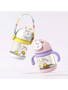 12盎司/360毫升婴儿幼儿大容量吸管杯，带手柄和挂绳 - 彩色 - 查看 6