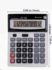Calculadora de escritorio electrónica de 12 bits con gran pantalla de 1200V, diseño silencioso y doble alimentación, dedicada para oficina - 1 pieza - Ver 6