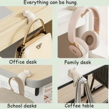 1pc Cute Cat Desk Hook - Adhesive Desktop Storage Organizer, Strong Sticky Animal Hook For Home/Office/Dorm, Plastic Bag Hanger, Space-Saving Decor For Keys, Towels, Bags - Perfect For Students & Cat Lovers, Durable & Functional Accessory - Multicolor - View 8