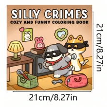 1 Adult & Kids Coloring Book "Silly Crimes", Learning Supplies, Toys, Suitable For Back To School, Bold Simple Design, Relaxing, Christmas, Halloween, Birthday Gift, Children's Day, Student Supplies - Multicolor - View 6