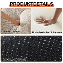 [Patented Design] Chenille 2-In-1 Sofa Bed With Built-In Storage In The Armrests, Three Metal Frames, Multiple Configurations. Pack Of 2 - 卡其色 - 查看 3