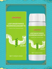 jakehoe 1 pieza/100g Polvo limpiador de desagües, disuelve la grasa y despeja los desagües atascados, efectivo para el mantenimiento de desagües de cocina, inodoro, baño y lavandería - En polvo - Ver 8