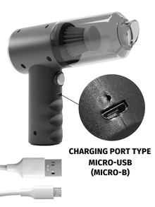 Aspiradora portátil para coche, succión súper potente, aspiradora de mano recargable inalámbrica, perfecta para limpiar el hogar, el teclado, el sofá y talla grande - Negro - Ver 12