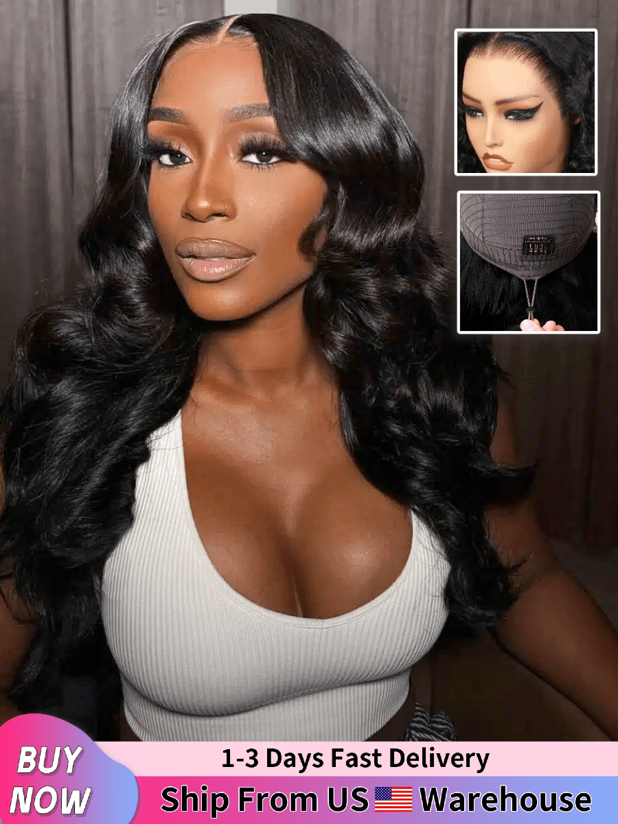 GABRIELLE 13x6 Glueles Drawstring Wigs Human Hair 13x4 Body Wave Wear And Go Human Hair Wigs Pre Plucked Pre Cut 180 Density Transparent Lace Frontal Human Hair Wigs Body Wave Pull Go Drawstring Human Hair Wigs 13x4 13x6 Glueless Human Hair Wigs For Women