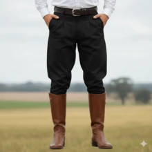 Men's Gaucho-Style Trousers | Set Of 5 Colors | Fabric With Elastane And Cotton - 黑色 - 查看 4